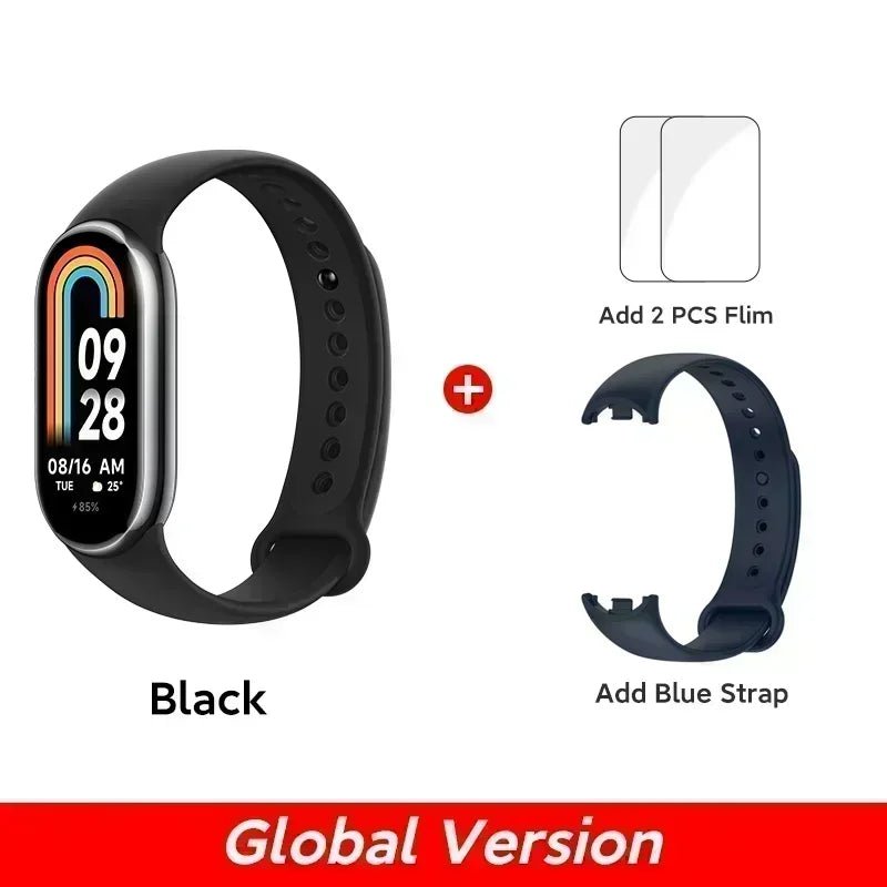 Global Version Xiaomi Band 8 1.62'' AMOLED Ultra Long Battery Life 16 Days Smart Bracelet 150+ Sport Modes - TrendoZone