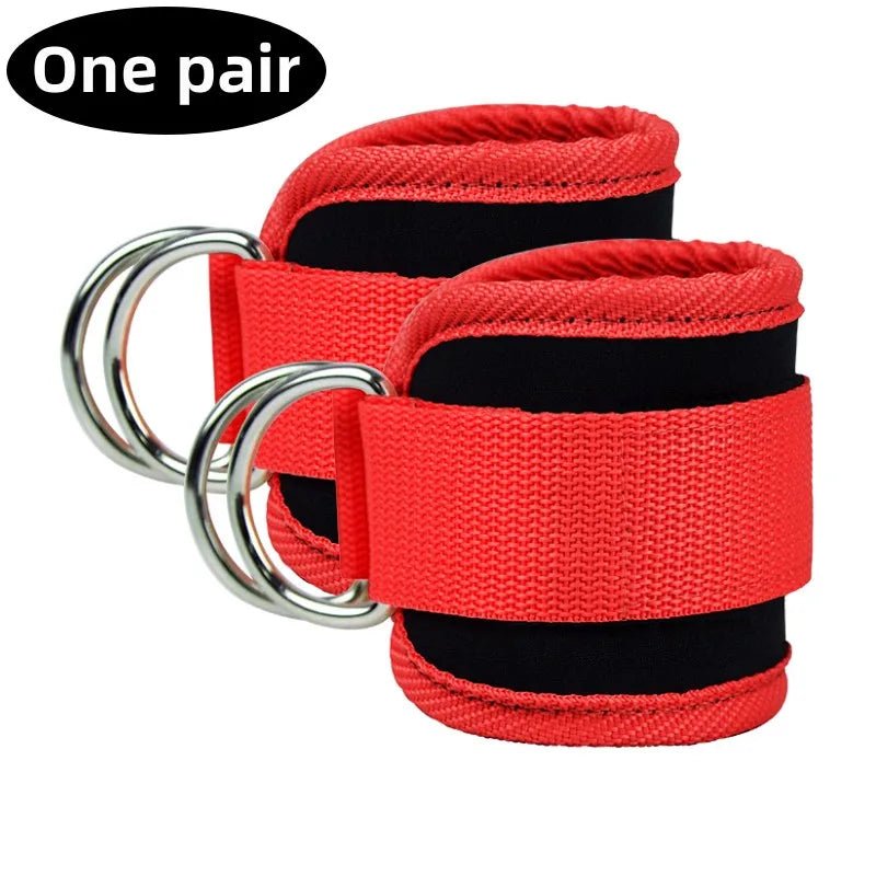 Gym Ankle Straps Double D-Ring Adjustable Neoprene Padded Cuffs - TrendoZone