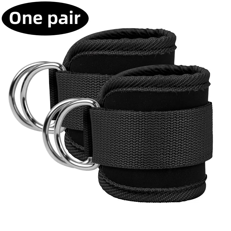 Gym Ankle Straps Double D-Ring Adjustable Neoprene Padded Cuffs - TrendoZone