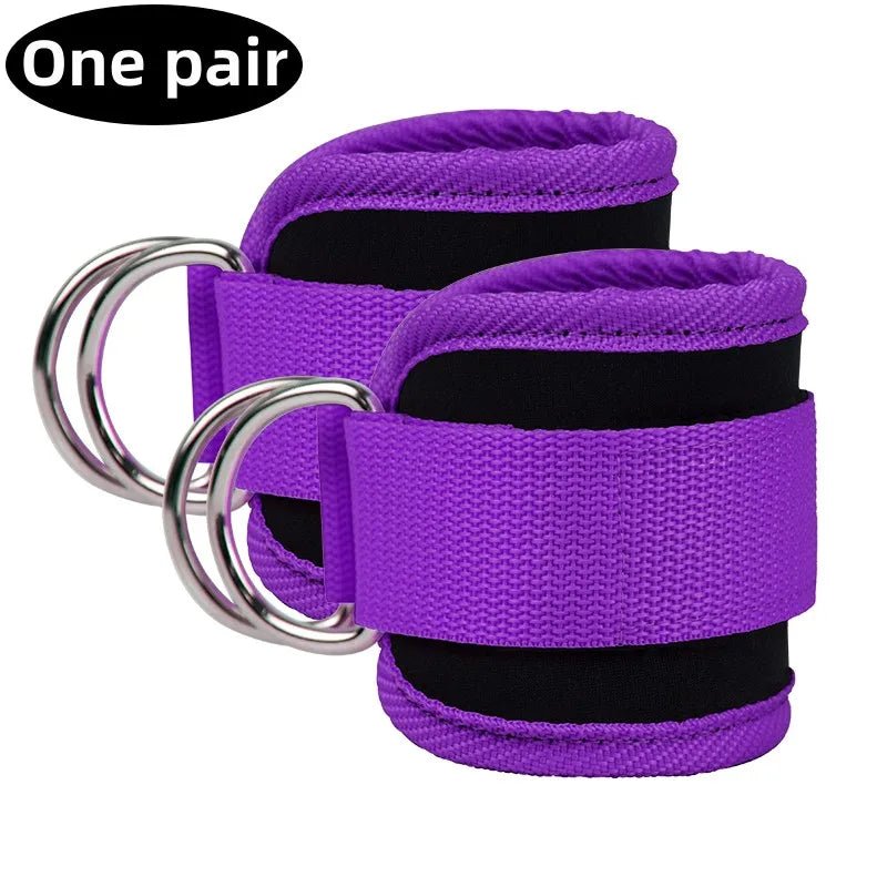 Gym Ankle Straps Double D-Ring Adjustable Neoprene Padded Cuffs - TrendoZone