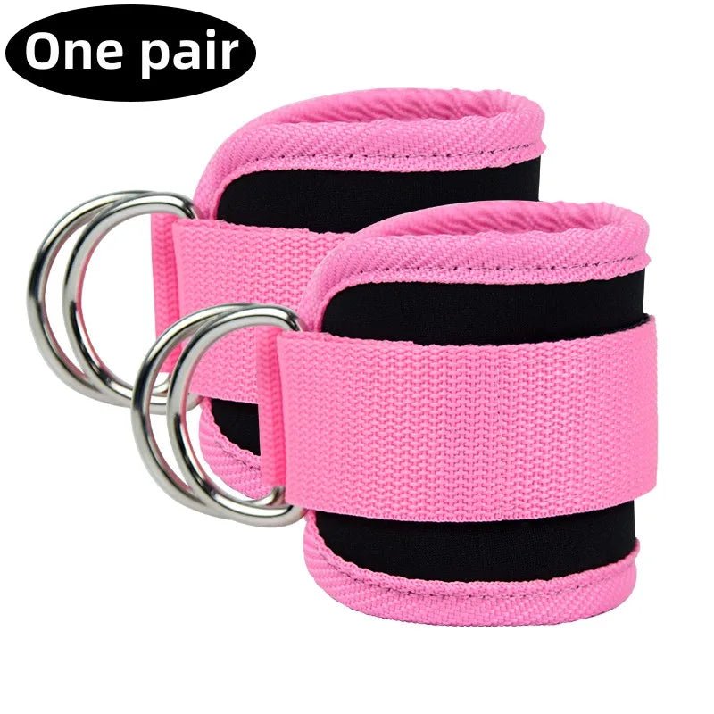 Gym Ankle Straps Double D-Ring Adjustable Neoprene Padded Cuffs - TrendoZone