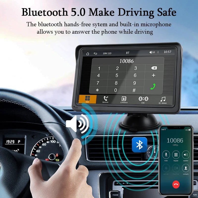 HIPPCRON CarPlay & Android Car Radio Video Player 7inch Portable Touch Screen with USB AUX For Rear View Camera - TrendoZone