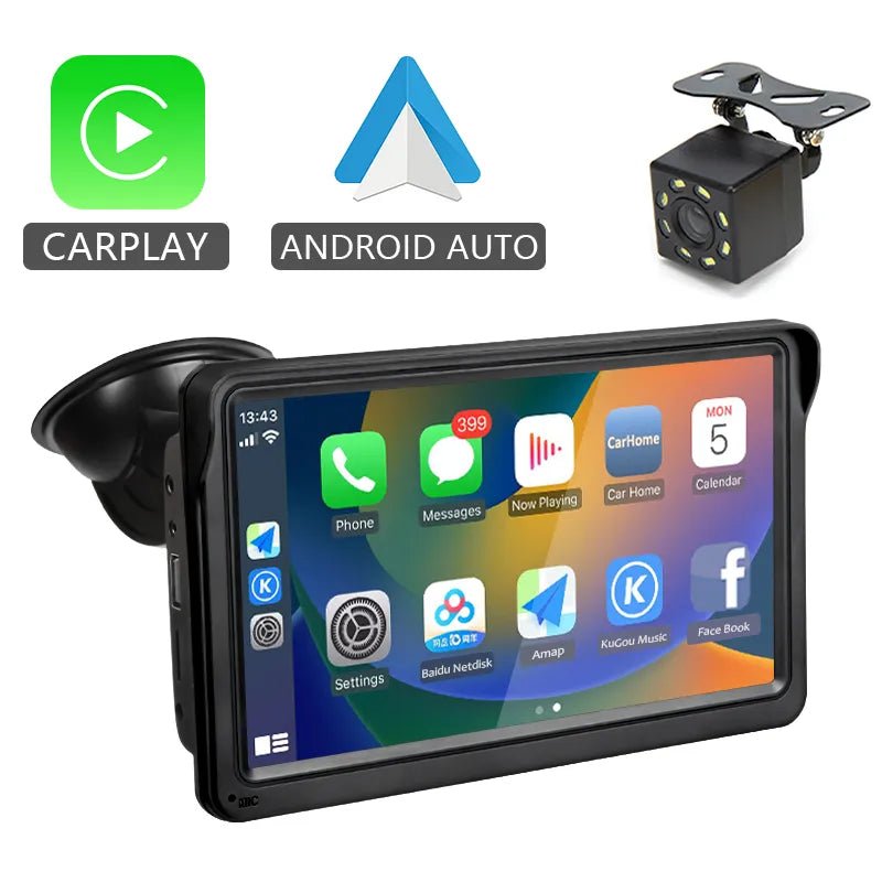 HIPPCRON CarPlay & Android Car Radio Video Player 7inch Portable Touch Screen with USB AUX For Rear View Camera - TrendoZone