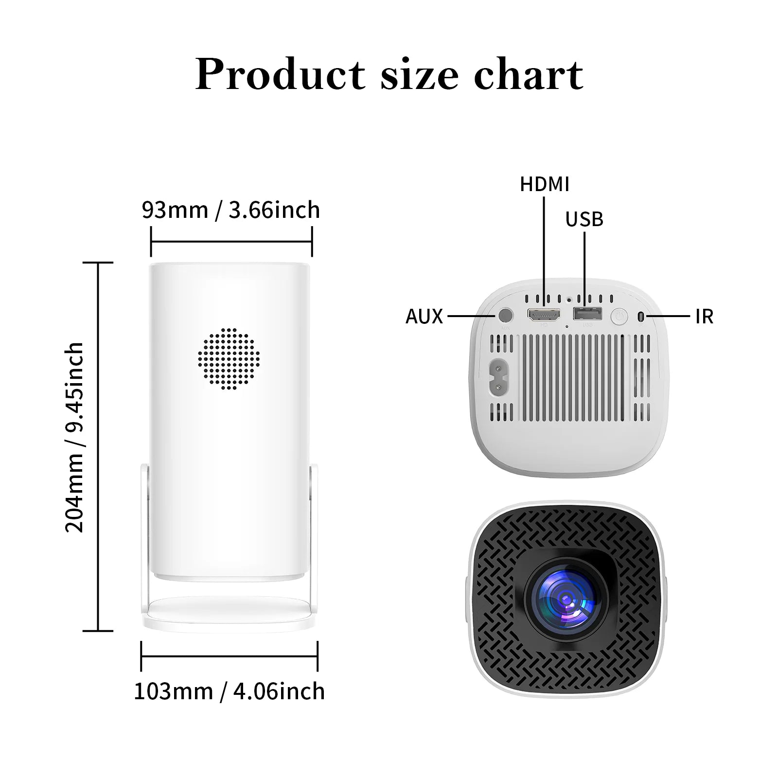 HONGTOP Smart Mini Portable Projector - Android 11 Projector with Wi-Fi 6 and Bluetooth - TrendoZone