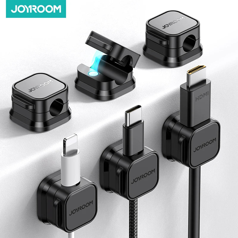 Joyroom Magnetic Cable Clips Cable Smooth Adjustable Cord Holder Under Desk Cable Management Wire - TrendoZone