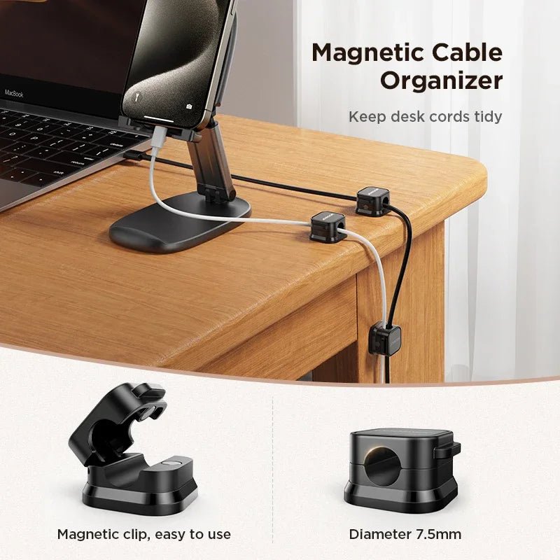 Joyroom Magnetic Cable Clips Cable Smooth Adjustable Cord Holder Under Desk Cable Management Wire - TrendoZone