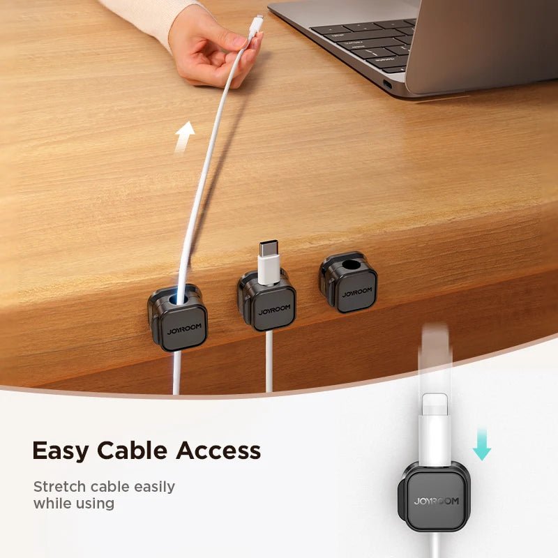 Joyroom Magnetic Cable Clips Cable Smooth Adjustable Cord Holder Under Desk Cable Management Wire - TrendoZone