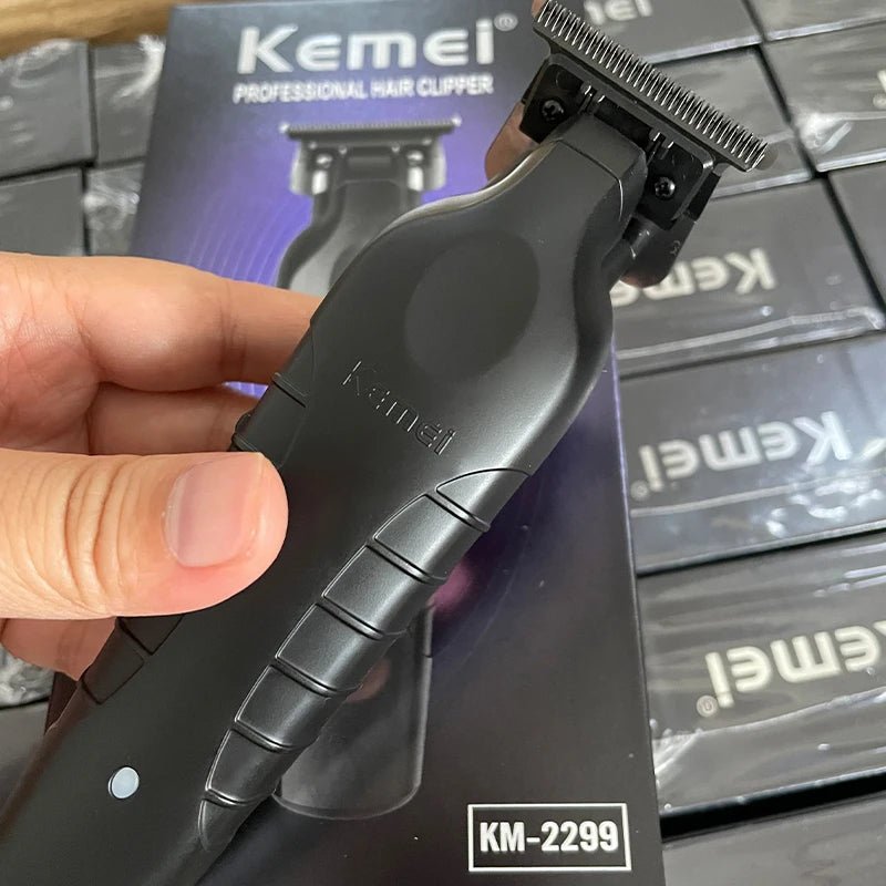 Kemei 2299 Barber Cordless Hair Trimmer 0mm Gapped Carving Clipper - TrendoZone