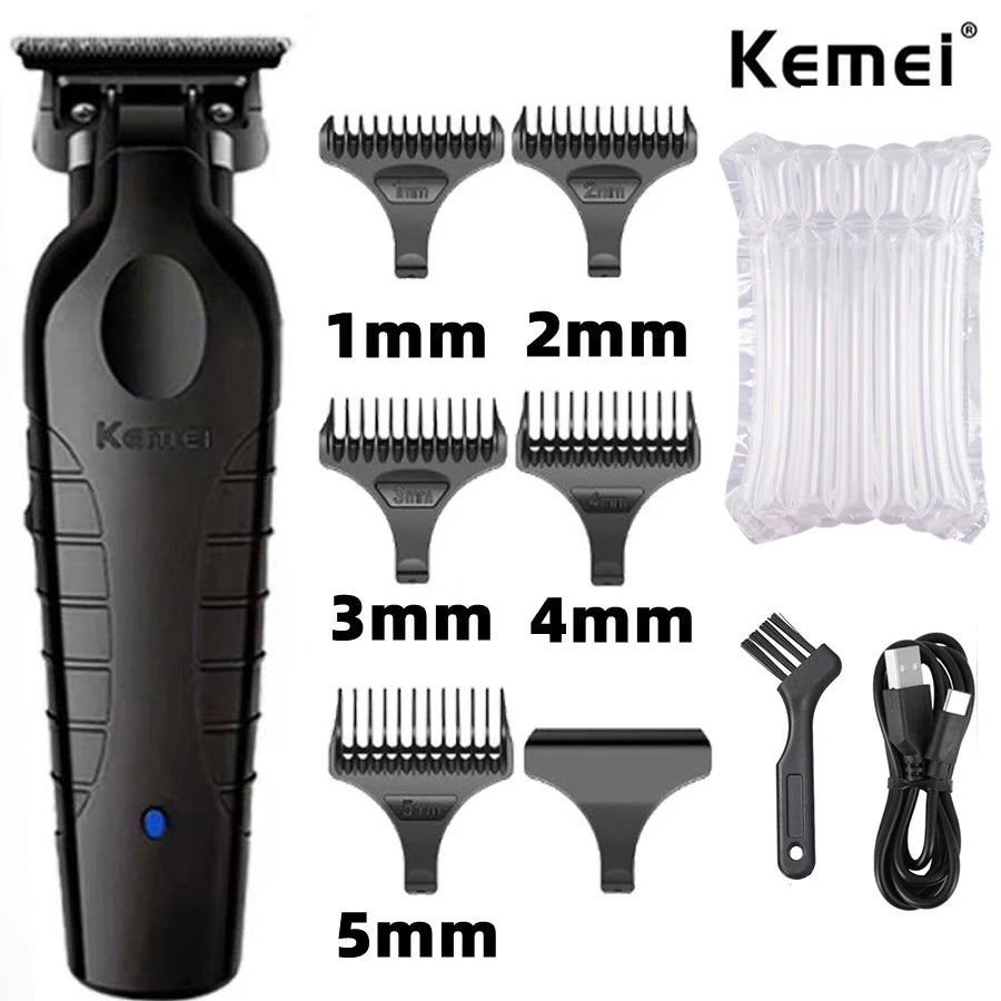 Kemei 2299 Barber Cordless Hair Trimmer 0mm Gapped Carving Clipper - TrendoZone