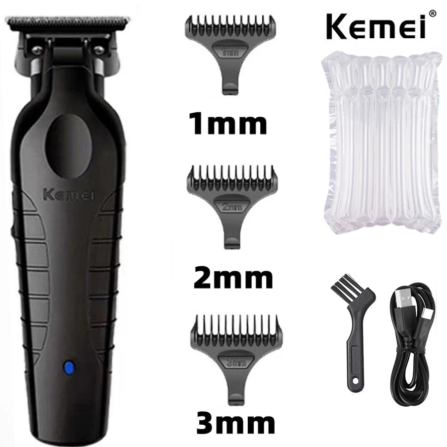 Kemei 2299 Barber Cordless Hair Trimmer 0mm Gapped Carving Clipper - TrendoZone