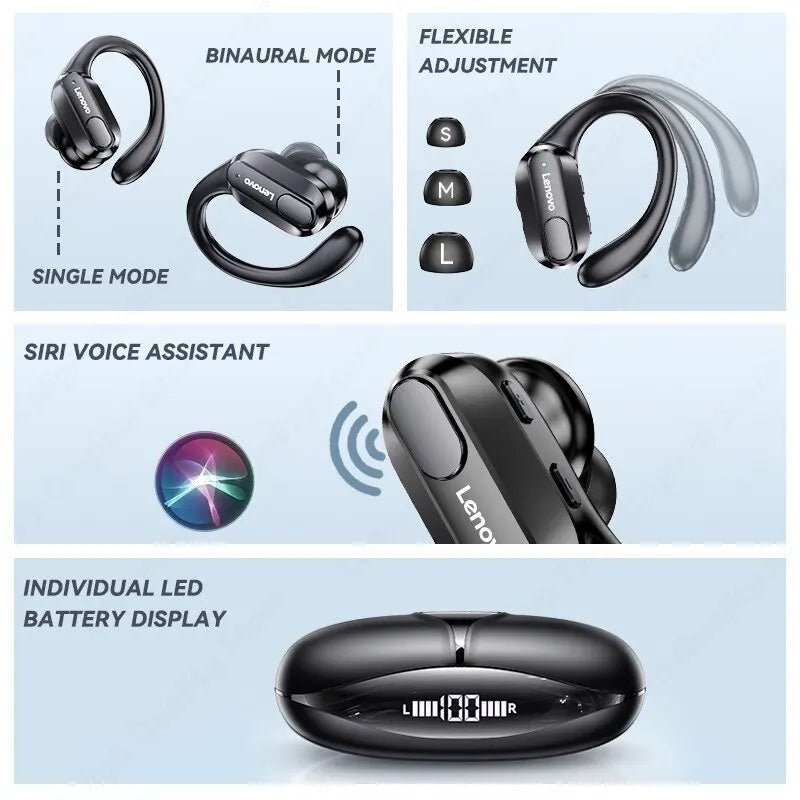 Lenovo XT80 Bluetooth 5.3 Headphones, with Mics, Button Control, LED Power Display, Hifi Stereo Sound - TrendoZone