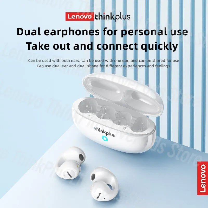 Lenovo XT83II Wireless Headphones, Bluetooth 5.3 Earphones Ear-Clip Design, Touch Control, HD Call with Mics - TrendoZone