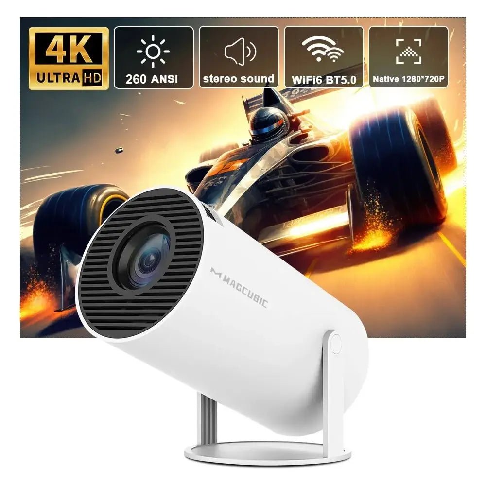 Magcubic HY300 Portable 4K Projector, WiFi6, Android 11, Bluetooth 5.0, Ultra-Sharp Imaging, Superior Audio - TrendoZone