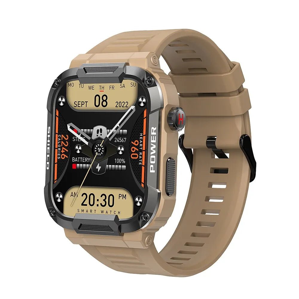 MELANDA 1.85 Outdoor Military Smart Watch, Bluetooth, Call, for Android & IOS, IP68 Waterproof, Sports Watches - TrendoZone