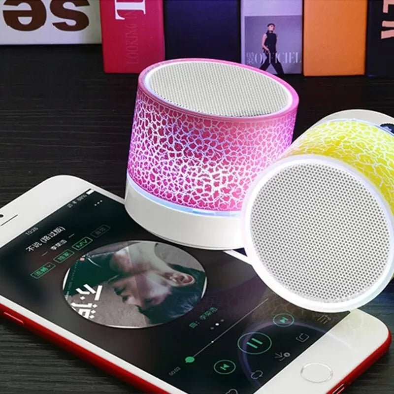 Mini Wireless Bluetooth Speaker with Colorful LED, TF Card and USB - TrendoZone