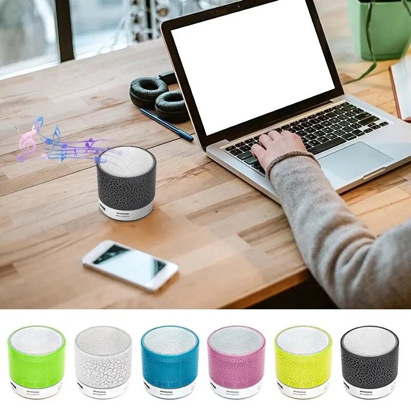 Mini Wireless Bluetooth Speaker with Colorful LED, TF Card and USB - TrendoZone