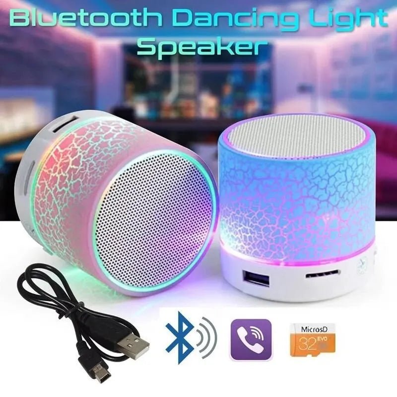 Mini Wireless Bluetooth Speaker with Colorful LED, TF Card and USB - TrendoZone