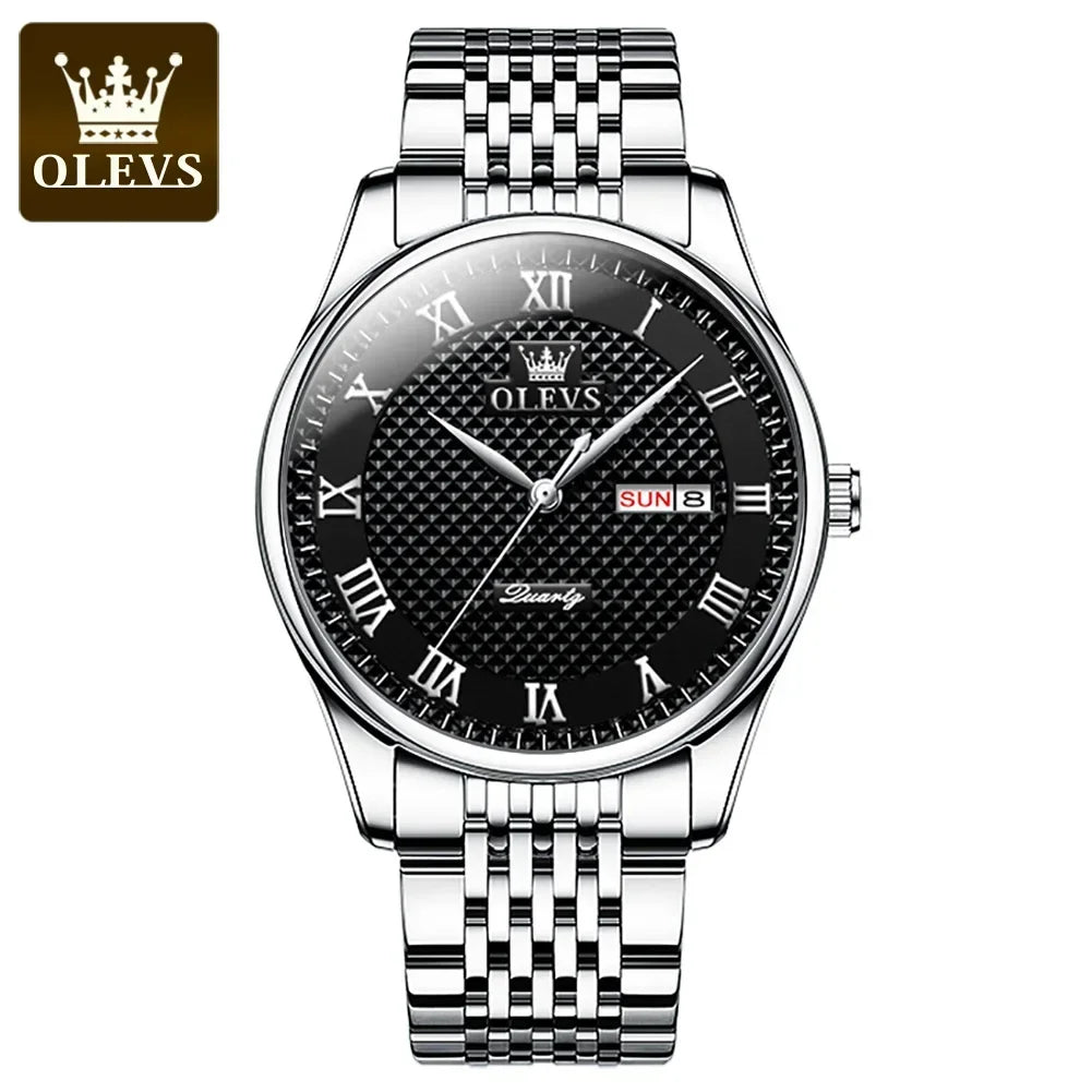 OLEVS Men's Quartz Watches, Luxury, Business, Waterproof, Stainless Watch - TrendoZone