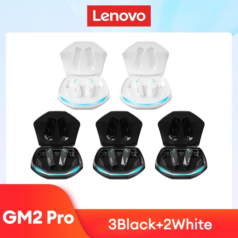 Original 2/5pcs Lenovo GM2 Pro 5.3 Earphone Bluetooth Wireless Earbuds HD Call Dual Mode Gaming Headset - TrendoZone