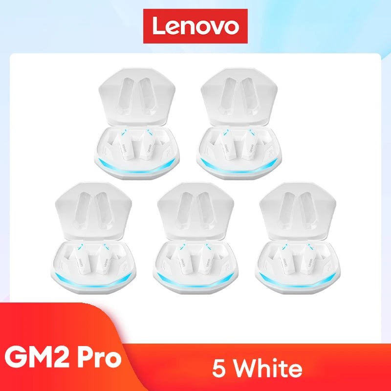 Original 2/5pcs Lenovo GM2 Pro 5.3 Earphone Bluetooth Wireless Earbuds HD Call Dual Mode Gaming Headset - TrendoZone