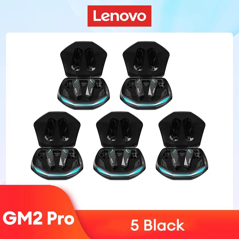 Original 2/5pcs Lenovo GM2 Pro 5.3 Earphone Bluetooth Wireless Earbuds HD Call Dual Mode Gaming Headset - TrendoZone