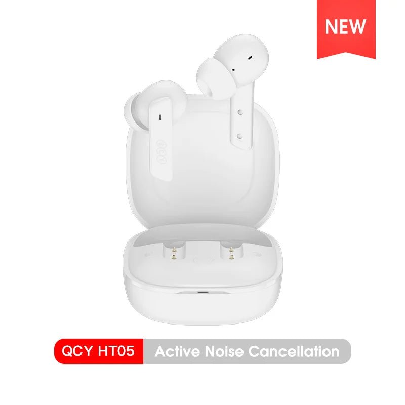 QCY HT05 ANC Wireless TWS Bluetooth 5.2 Earphones 40dB Active Noise Cancellation Headset, 6 Mic ENC HD Call - TrendoZone