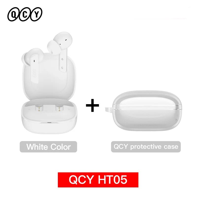 QCY HT05 ANC Wireless TWS Bluetooth 5.2 Earphones 40dB Active Noise Cancellation Headset, 6 Mic ENC HD Call - TrendoZone