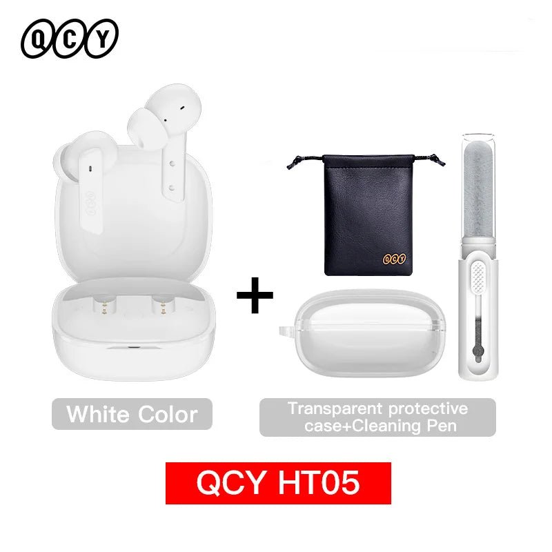 QCY HT05 ANC Wireless TWS Bluetooth 5.2 Earphones 40dB Active Noise Cancellation Headset, 6 Mic ENC HD Call - TrendoZone