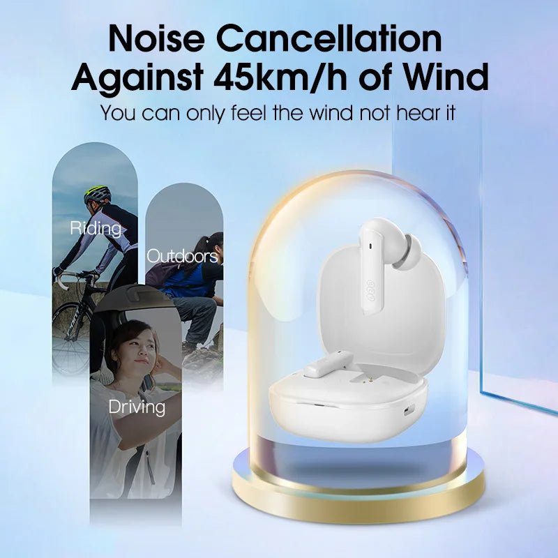 QCY HT05 ANC Wireless TWS Bluetooth 5.2 Earphones 40dB Active Noise Cancellation Headset, 6 Mic ENC HD Call - TrendoZone