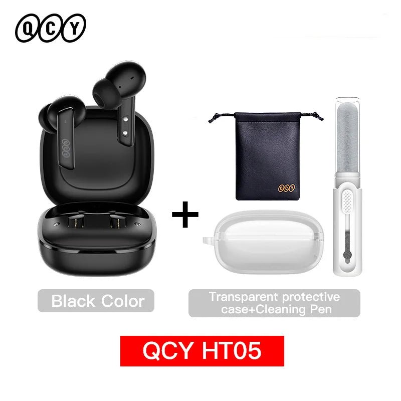 QCY HT05 ANC Wireless TWS Bluetooth 5.2 Earphones 40dB Active Noise Cancellation Headset, 6 Mic ENC HD Call - TrendoZone