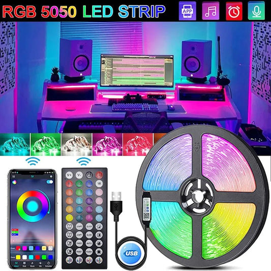 RGB LED Strip Lights - USB Wi-Fi APP Control Luces LED Flexible Lamp Tape for TV Backlight Room Decor Lighting - TrendoZone