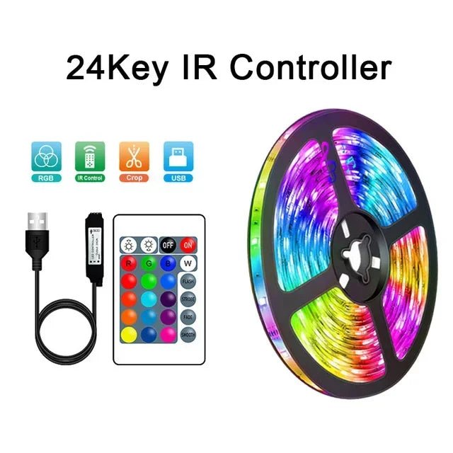 RGB LED Strip Lights - USB Wi-Fi APP Control Luces LED Flexible Lamp Tape for TV Backlight Room Decor Lighting - TrendoZone