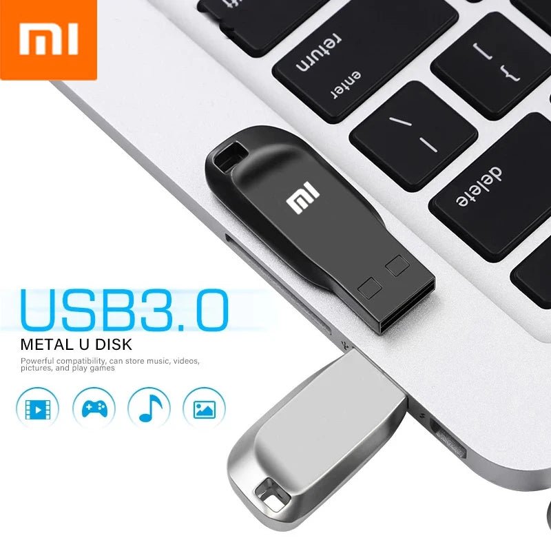 Xiaomi 128GB, 512GB, 1TB, 2TB USB 3.0 Flash Waterproof Metal Drive - High-Speed Transfer Storage Memory - TrendoZone