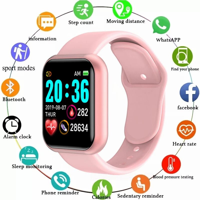 Y68 Smartwatch D20 - Men Women, Multifunction, Bluetooth Connect to Phone, Music, Fitness, Sports, Sleep Monitor - TrendoZone