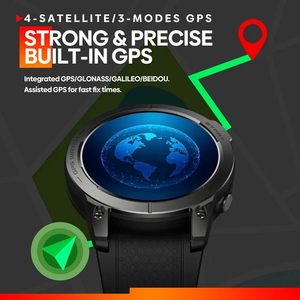 Zeblaze Stratos 3 Premium GPS Smart Watch Ultra HD AMOLED Display Built-in GPS Hi-Fi Bluetooth Phone Calls - TrendoZone